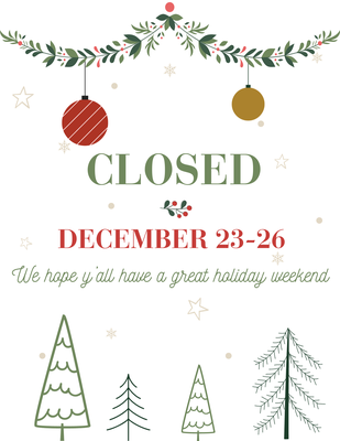 CLOSED for Christmas
