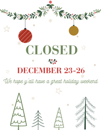 CLOSED for Christmas